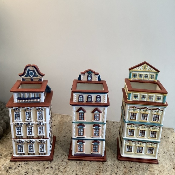 Set of 3 Partylite Tealight Candle Holder Cafe Vienna Prague Amsterdam - Picture 6 of 10